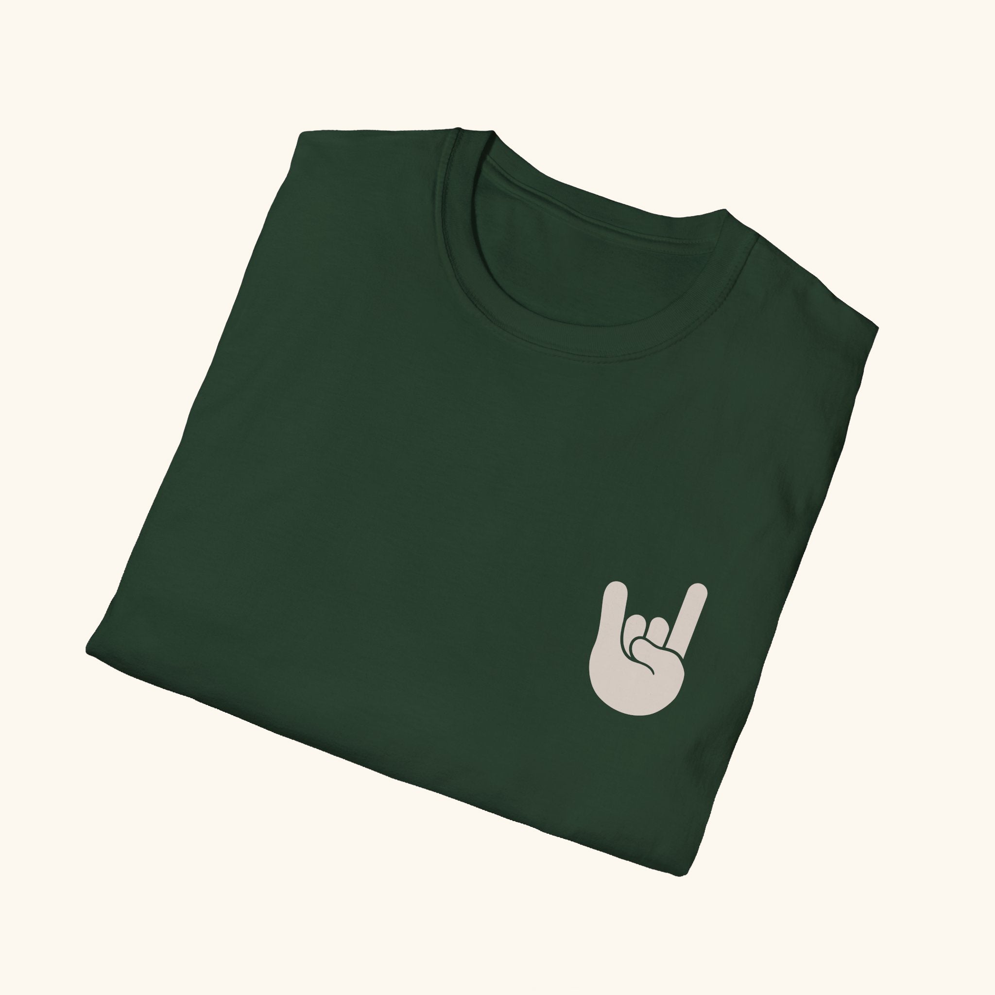 EM-JI T-SHIRT ROCK & ROLL DARK GREEN