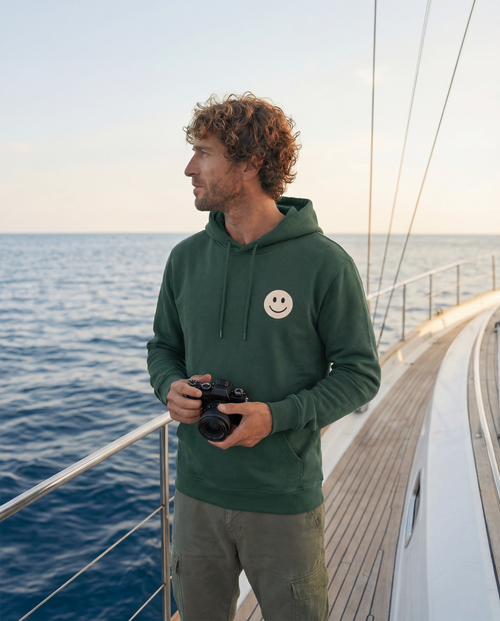 EM-JI HOODIE SMILE - DARK GREEN