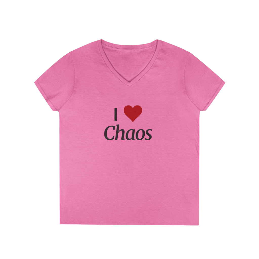 I LOVE CHAOS V-NECK TEE FOR HER