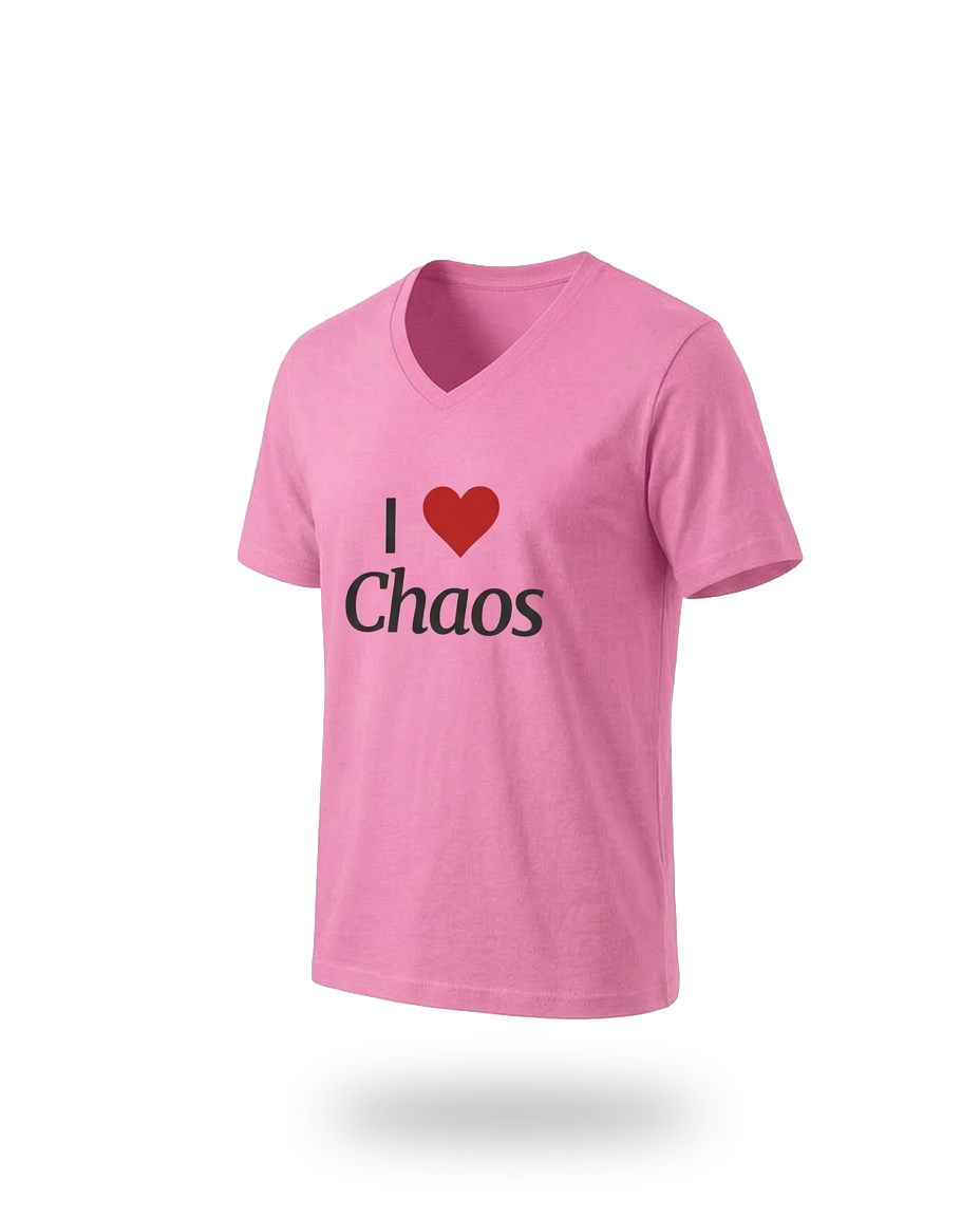 I LOVE CHAOS V-NECK TEE FOR HER