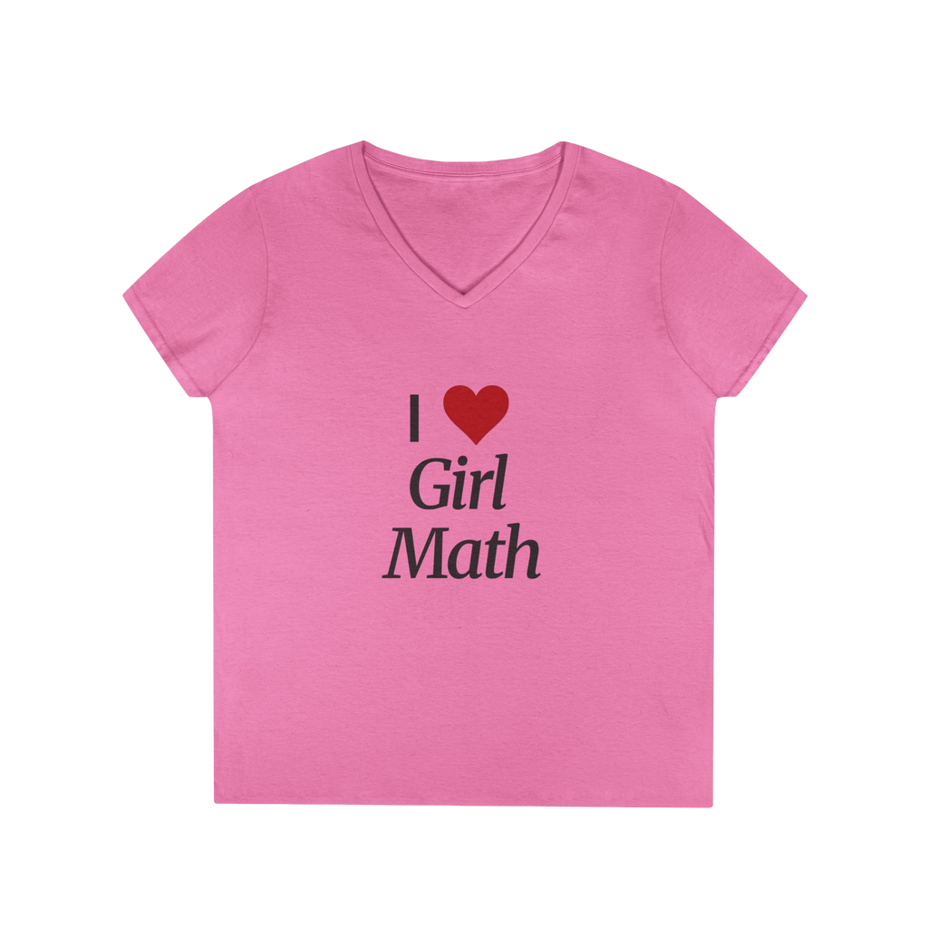 I LOVE GIRL MATH V-NECK TEE FOR HER