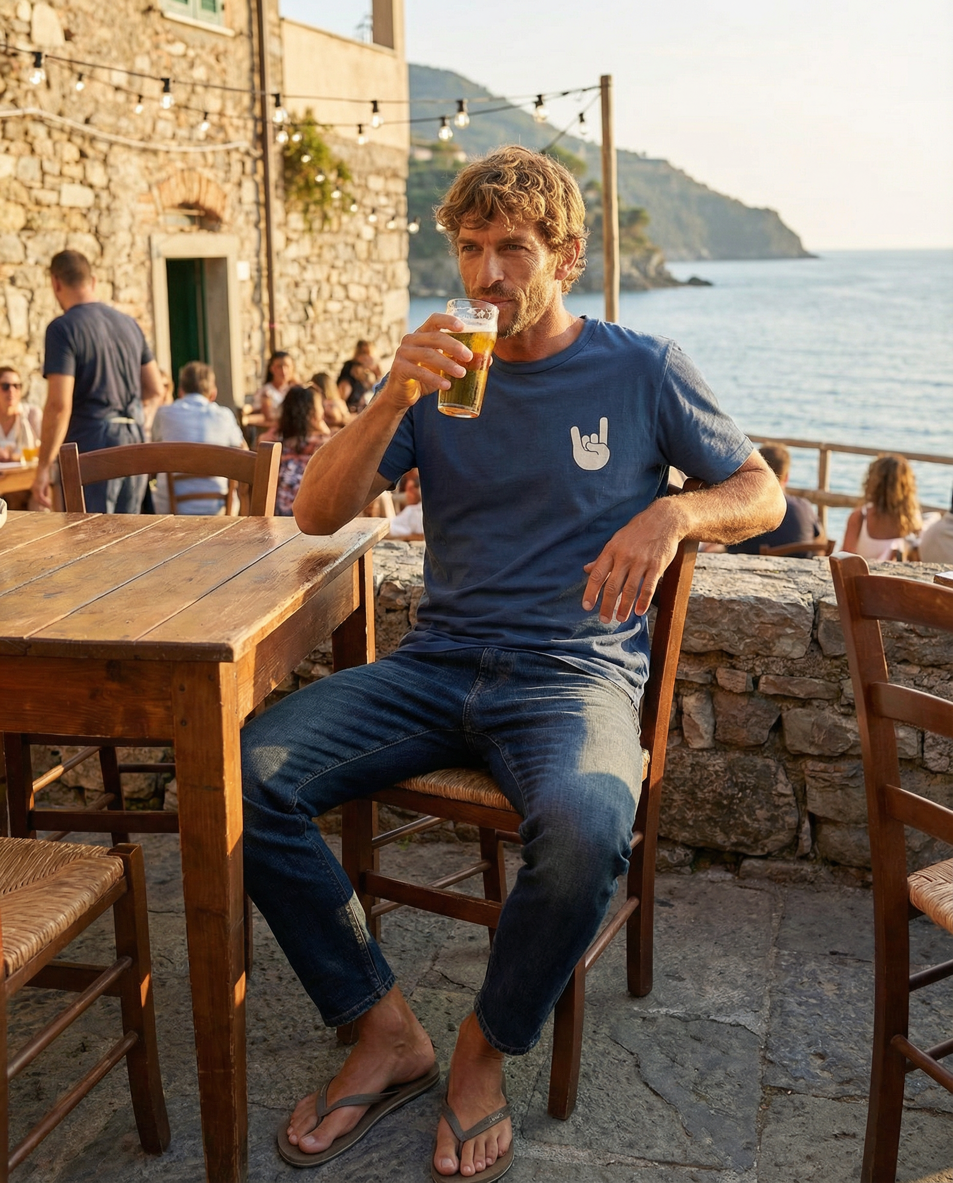 EM-JI T-SHIRT ROCK & ROLL NAVY