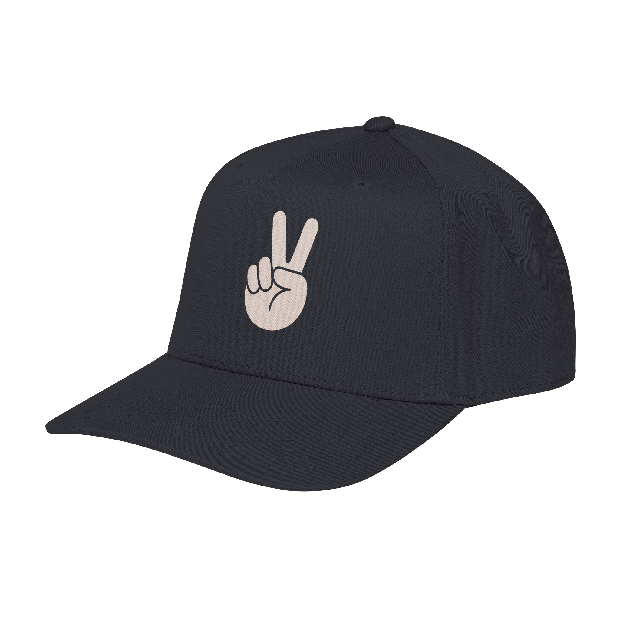 Mid Profile Baseball Cap Peace Black