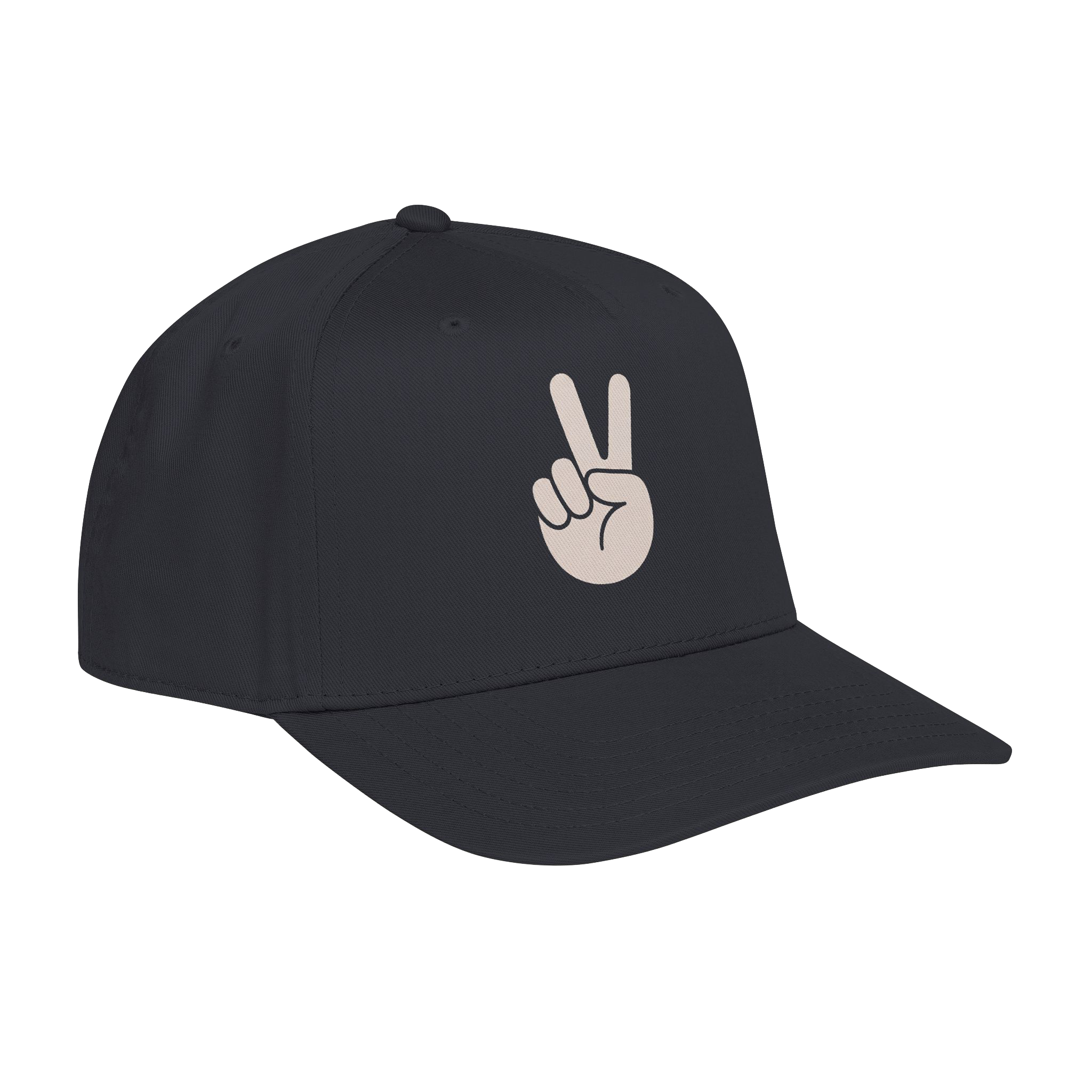 Mid Profile Baseball Cap Peace Black