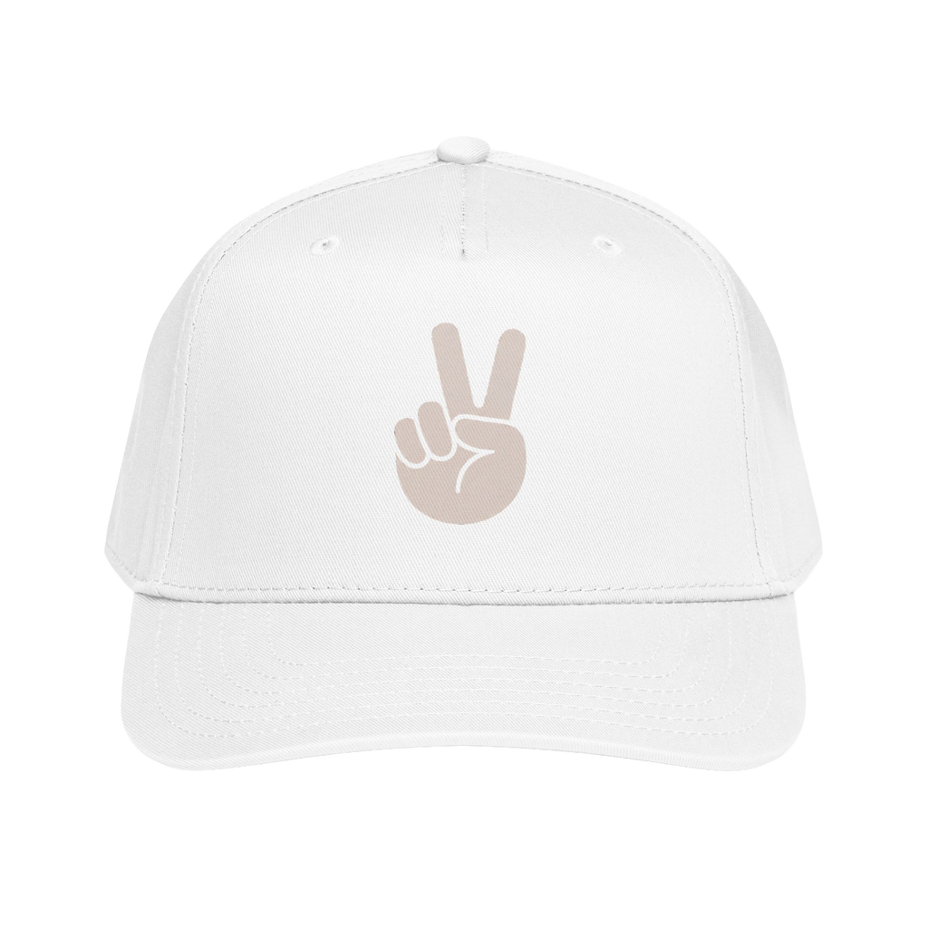 Mid Profile Baseball Cap Peace White