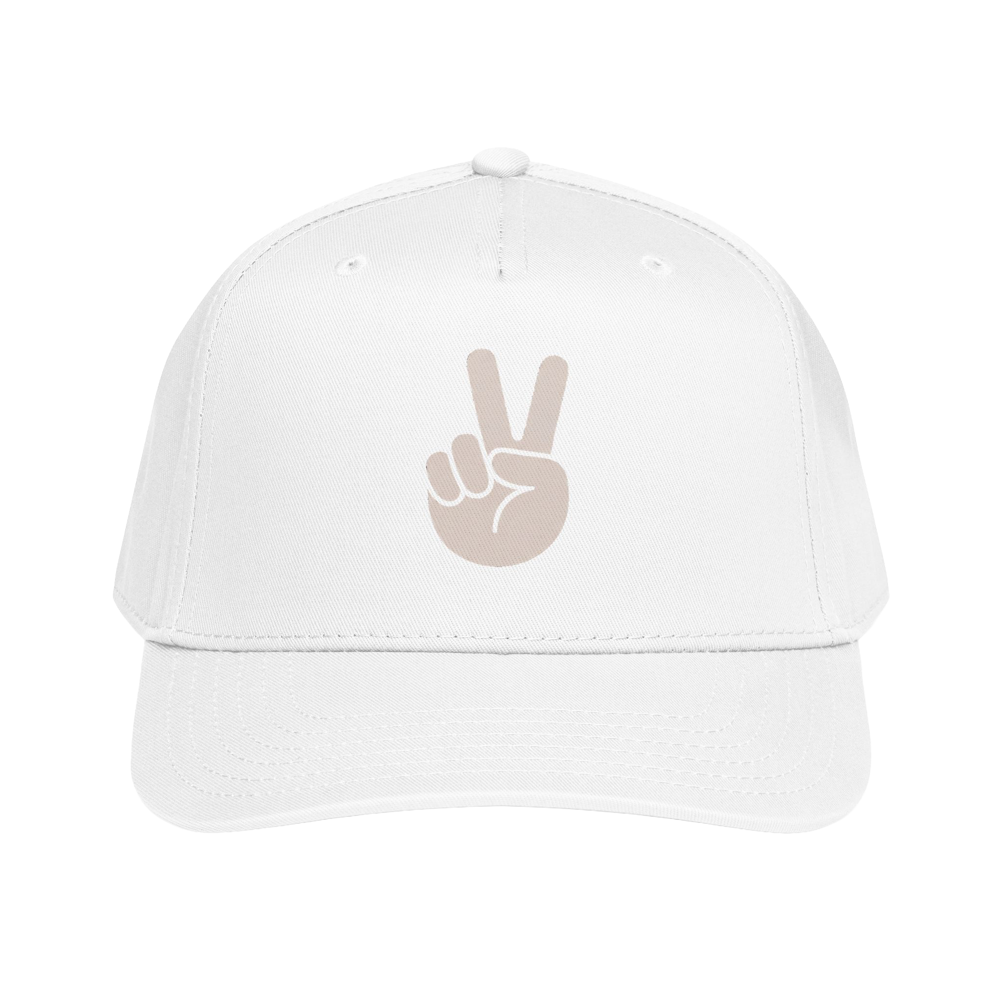Mid Profile Baseball Cap Peace White