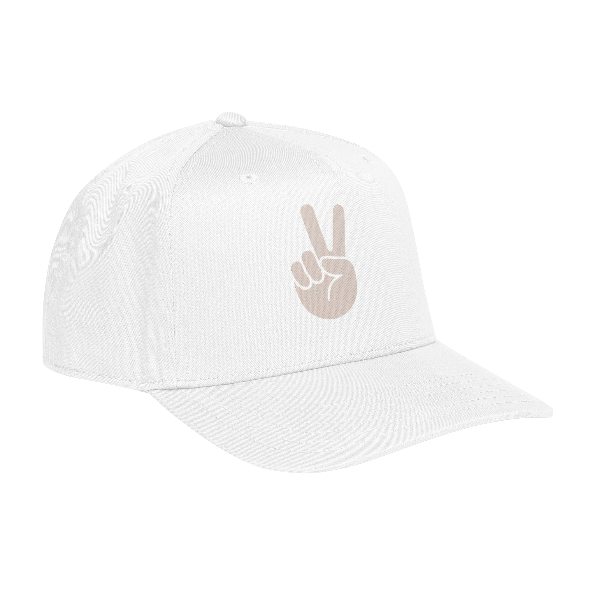 Mid Profile Baseball Cap Peace White