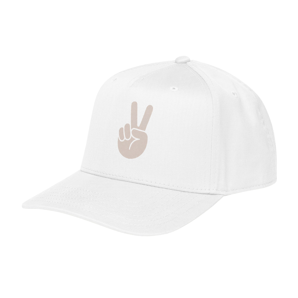 Mid Profile Baseball Cap Peace White