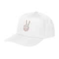 Mid Profile Baseball Cap Peace White