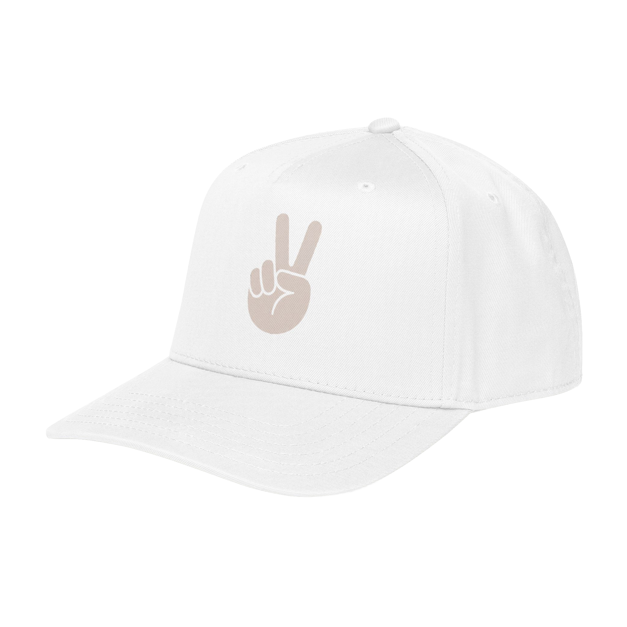 Mid Profile Baseball Cap Peace White