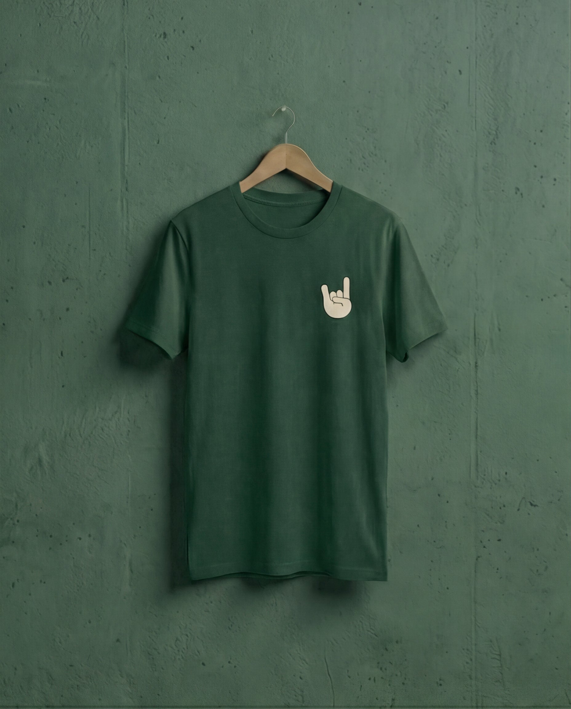 EM-JI T-SHIRT ROCK & ROLL DARK GREEN