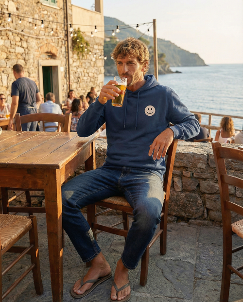 EM-JI HOODIE SMILE - NAVY