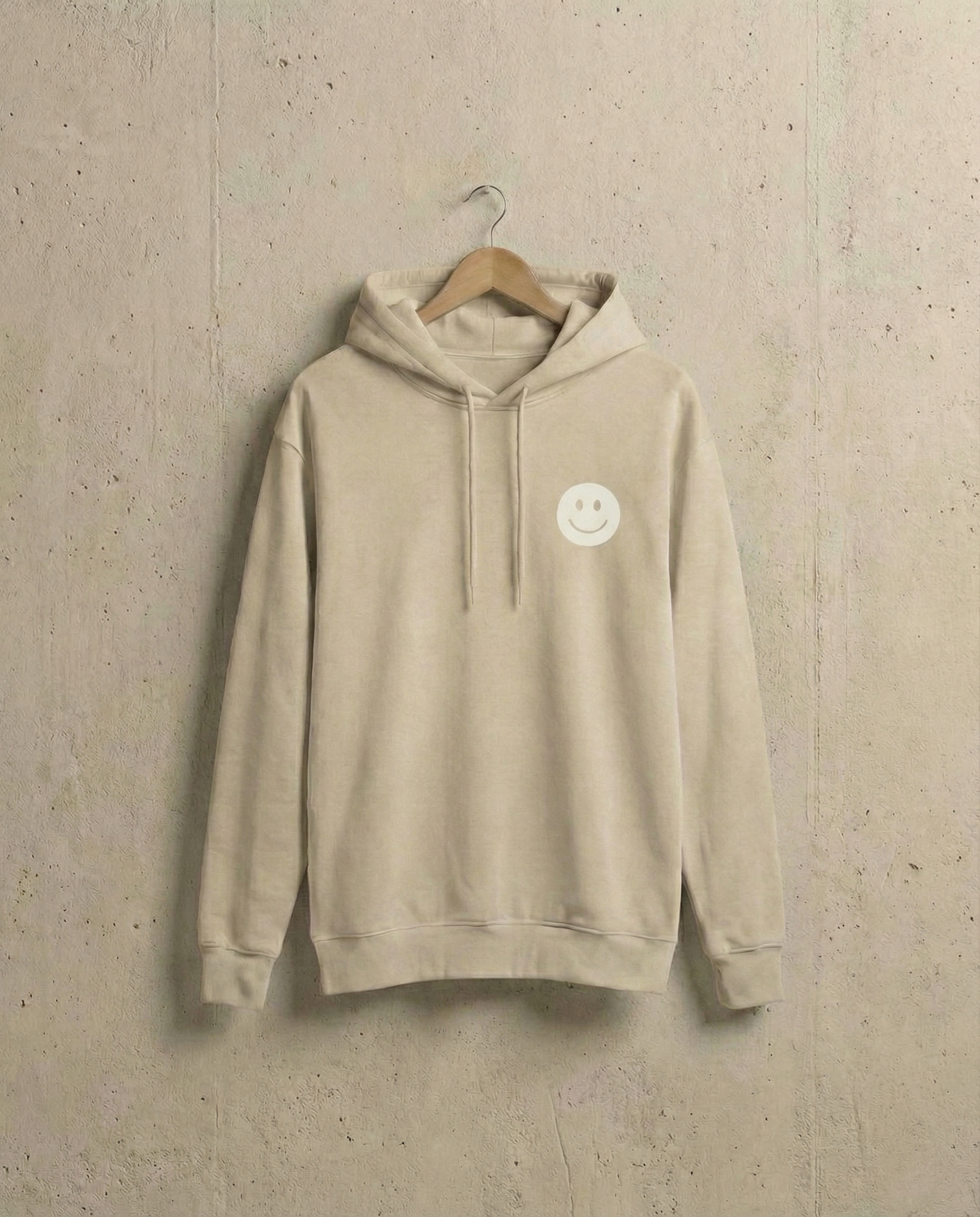 EM-JI HOODIE SMILE - SAND BEIGE
