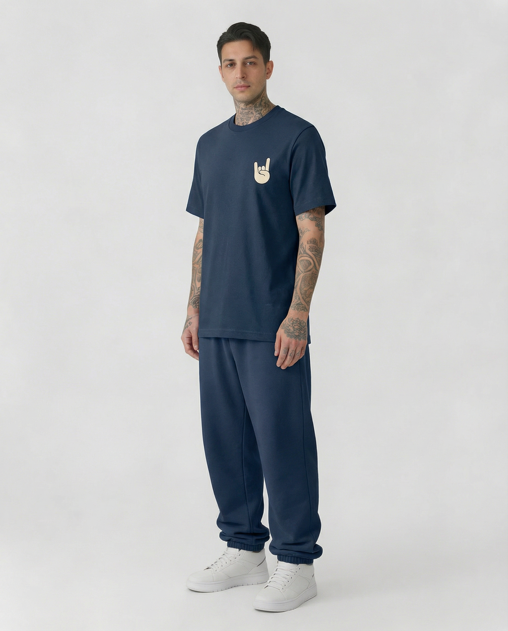 EM-JI T-SHIRT ROCK & ROLL NAVY