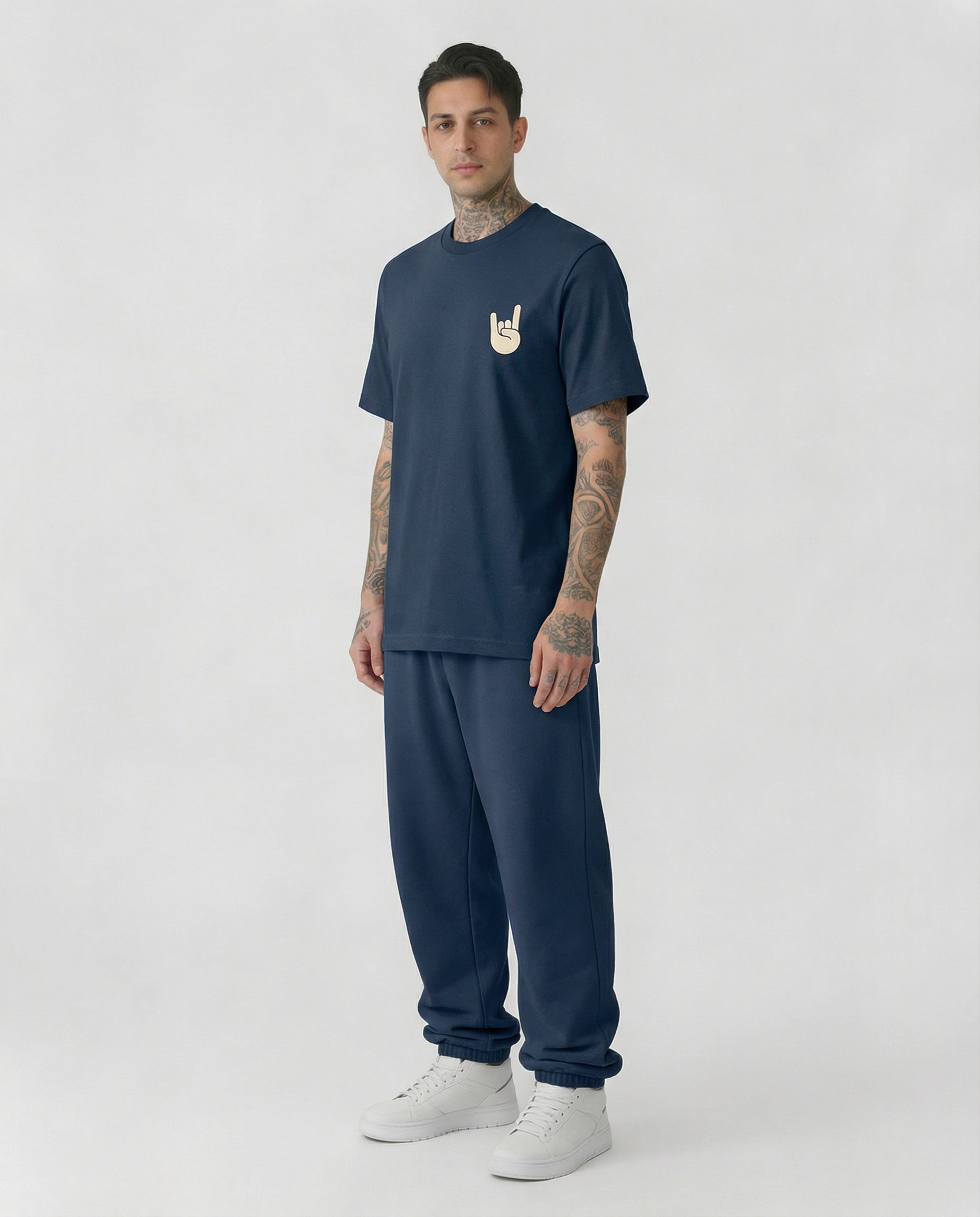 EM-JI T-SHIRT ROCK & ROLL NAVY