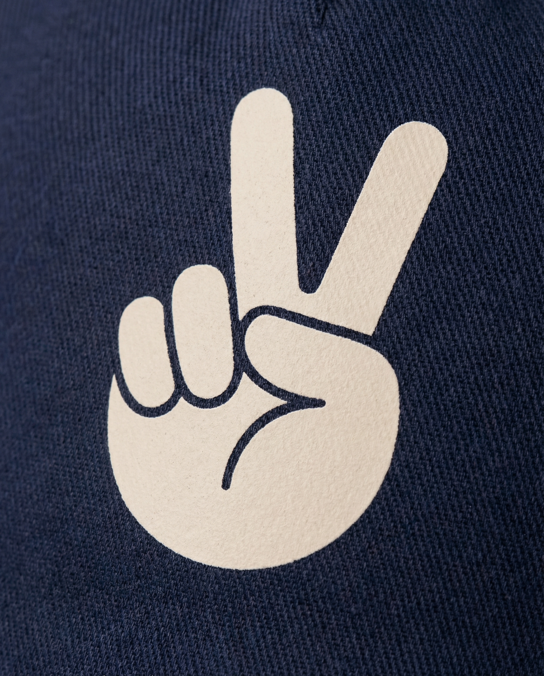 Mid Profile Baseball Cap Peace Navy