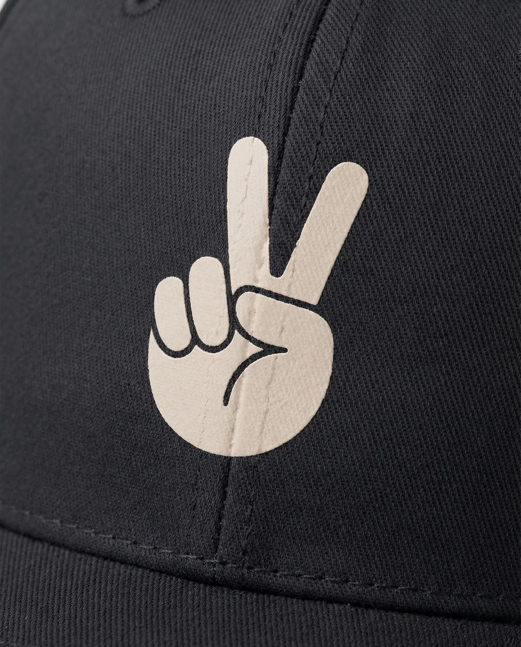 Mid Profile Baseball Cap Peace Black