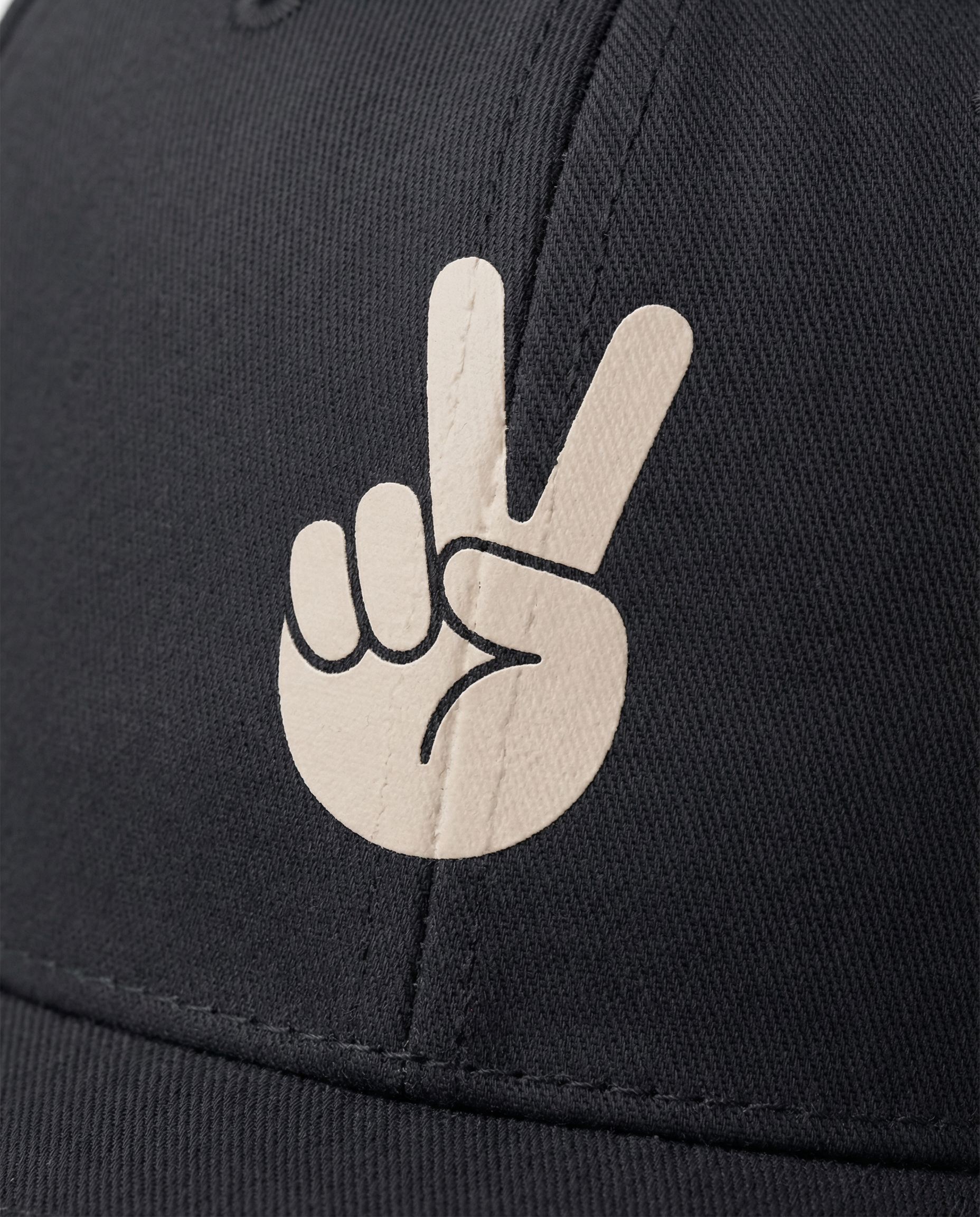 Mid Profile Baseball Cap Peace Black