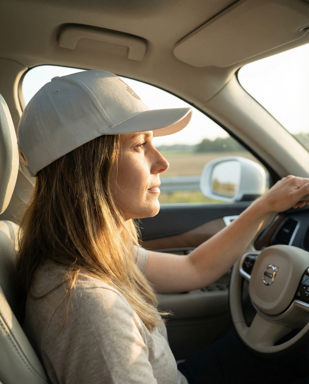 Mid Profile Baseball Cap Peace White